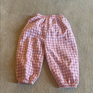 Pink Gingham Kids Pajama Bottoms